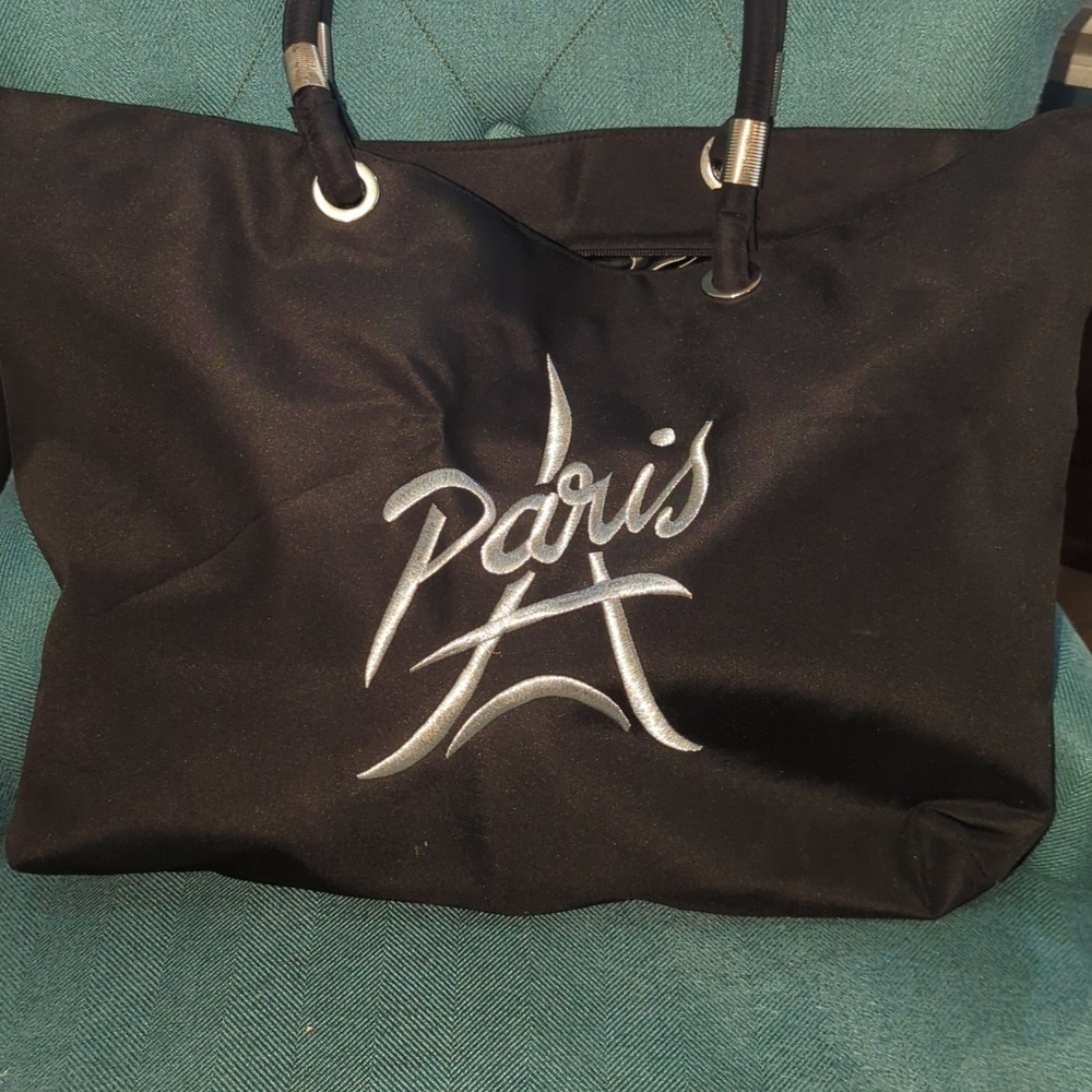 Black Nylon Paris Tote